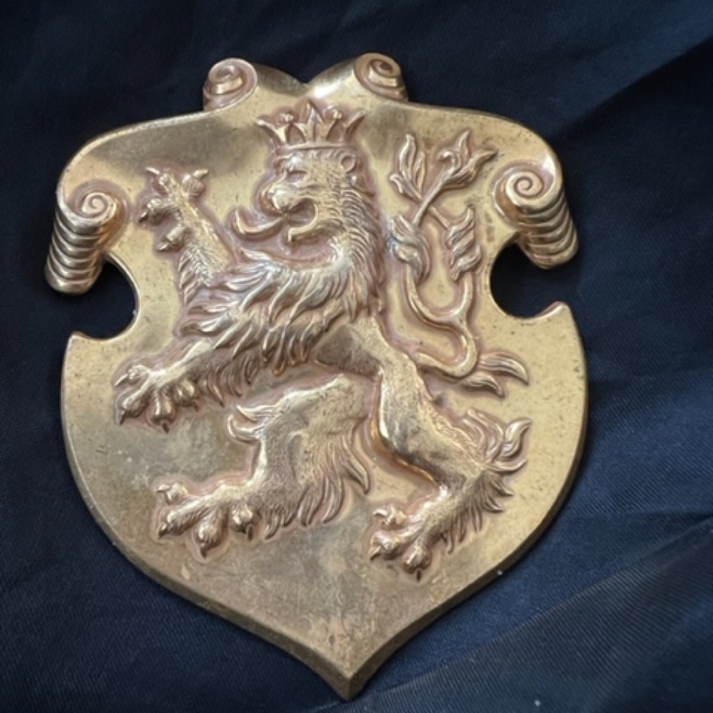 Miriam Haskell Lion Rampant Figure Coat of Arms - Heraldic brooch
